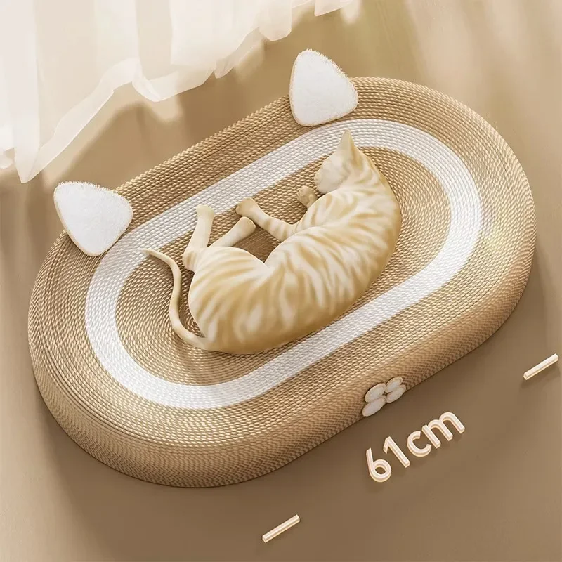 Universal Pet Sisal Cat Scratching Board Extra Large Oval Cat Nest Wear-resistant and Non-shedding Cat Scratching Basin Cat Toy