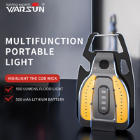 Warsun Keychain Flashlight 500 Lumen Type C Multifunctional Rechargeable Portable LED Floodlight Lantern Hand Lamp For Camping