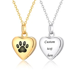 Pet Cremation Jewelry Memorial Urn Necklace for Ashes Love Heart Pendant Stainless Steel Ashes Holder Custom Engravab Keepsake