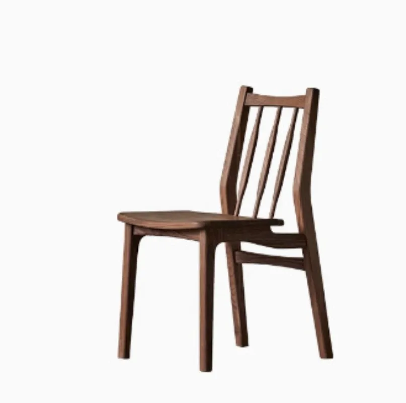

Black walnut, backrest dining chair, all solid wood dining room, furniture, small apartment