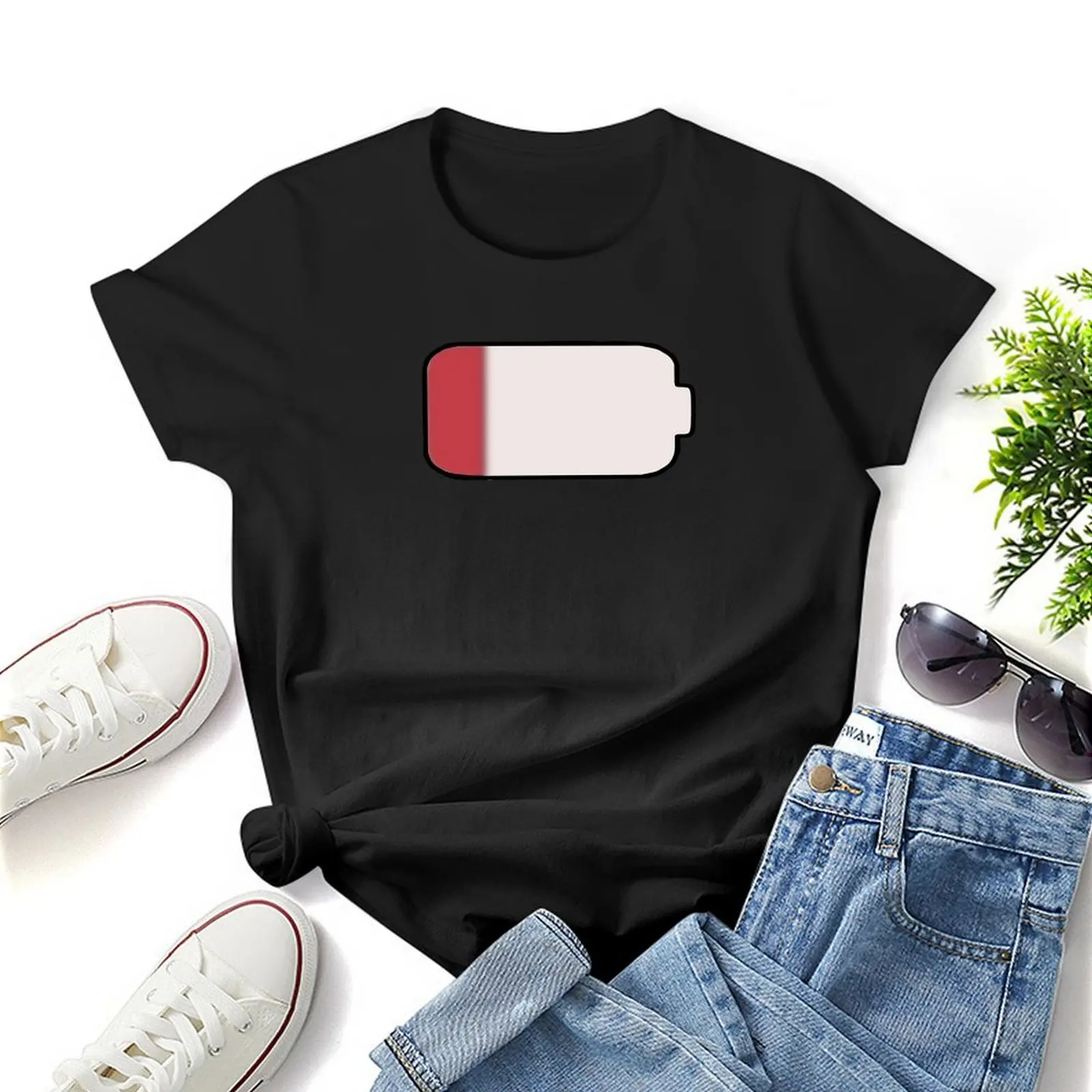 Lilith Low Battery T-Shirt z nadrukiem zwierzęcym dla dziewczynek odzież damska z nadrukiem zwierzęcym