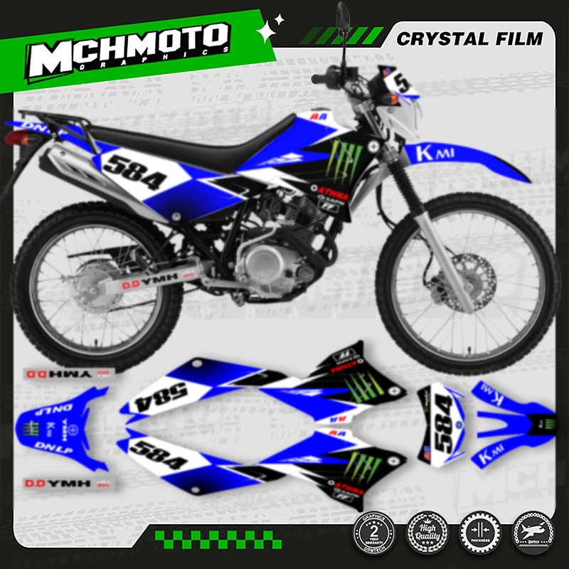 

MCHMFG For YAMAHA XTZ125 MOTOR Full Set Motorcycle Graphics Background Decal Stickers Kits Number Name Custom