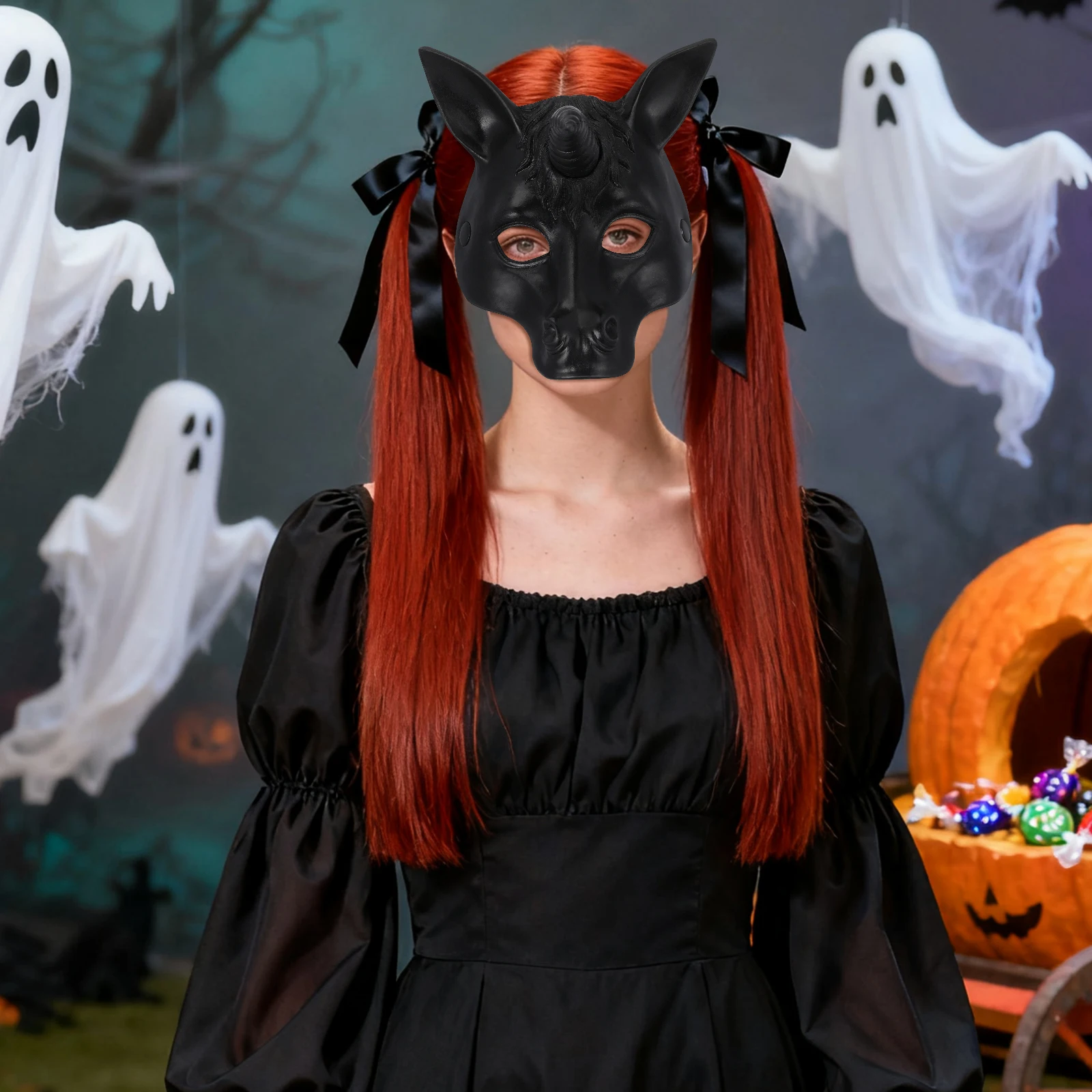 

Unicorn Pink Adult Children Halloween Cosplay Masquerade 3D Pu Foaming Shape Design Head Cover Party Supplies Unicorn Costume