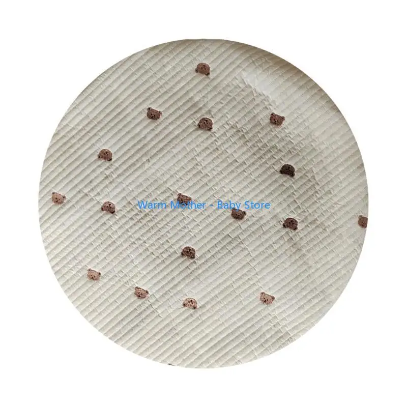 سجادة لعب دائرية للطفل، سجادة حضانة مريحة قابلة للإزالة والغسل، سجادة مستديرة لزحف الأطفال مع تطريز 57QE