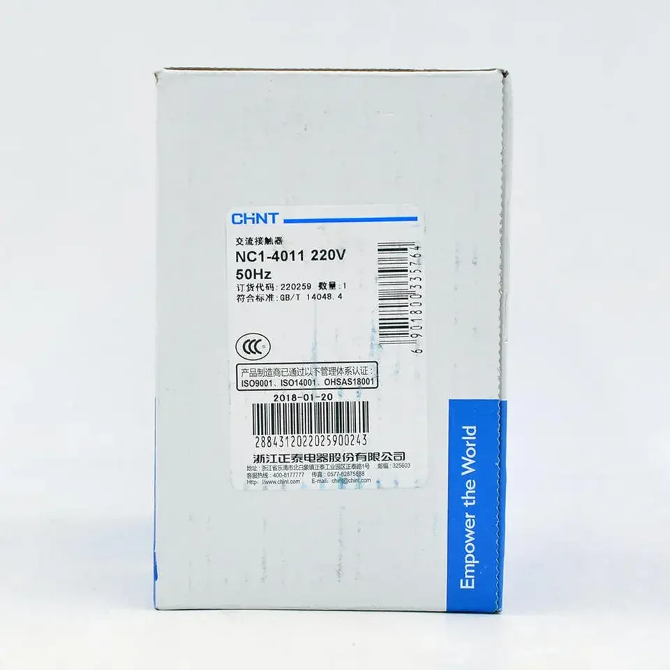 Ready to ship CHINT series NC1 contactor AC magnetic contactor NC1-4011 220V 3P