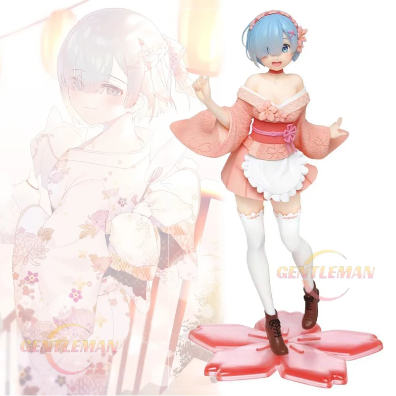 Anime Re:ZERO Starting Life In Another World Sexy Girl Rem Sakura Image Ver. 22cm PVC Action Figure Collection Model Toys Gift