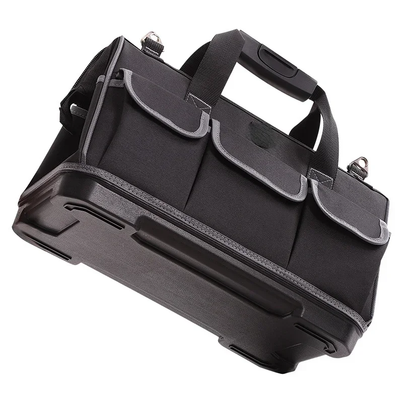 Portable Tool Organizer Bags Wide Mouth Waterproof Heavy Duty Electrician and Maintenance Tool Bag Cloth Base / with Plastic