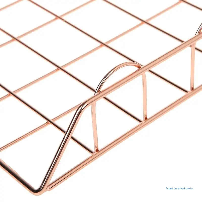 2pcs Multifunctional Stackable Paper Tray Desk File Desk Ornaments Rose Golden for Office Home School DropShipping