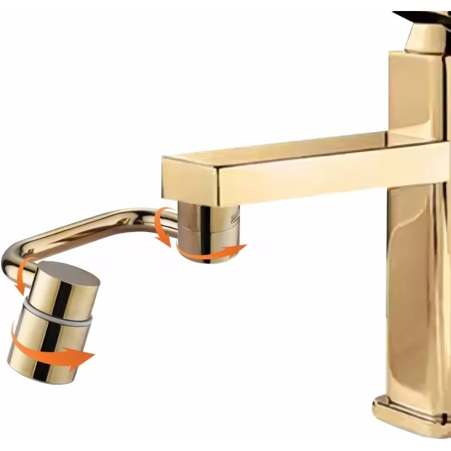 

1080 Brass Sink Faucet Aerator Extension Swivel Faucet Extender for Toddlers with 2 Spray Modes Rotatable Bathroom and Kitchen
