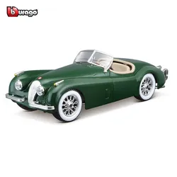 ブラーゴ-ジャガーxk 120ロードスター合金レーシングカー、高級車両モデル、ダイキャストプルバック、おもちゃコレクションギフト、1:24、1950