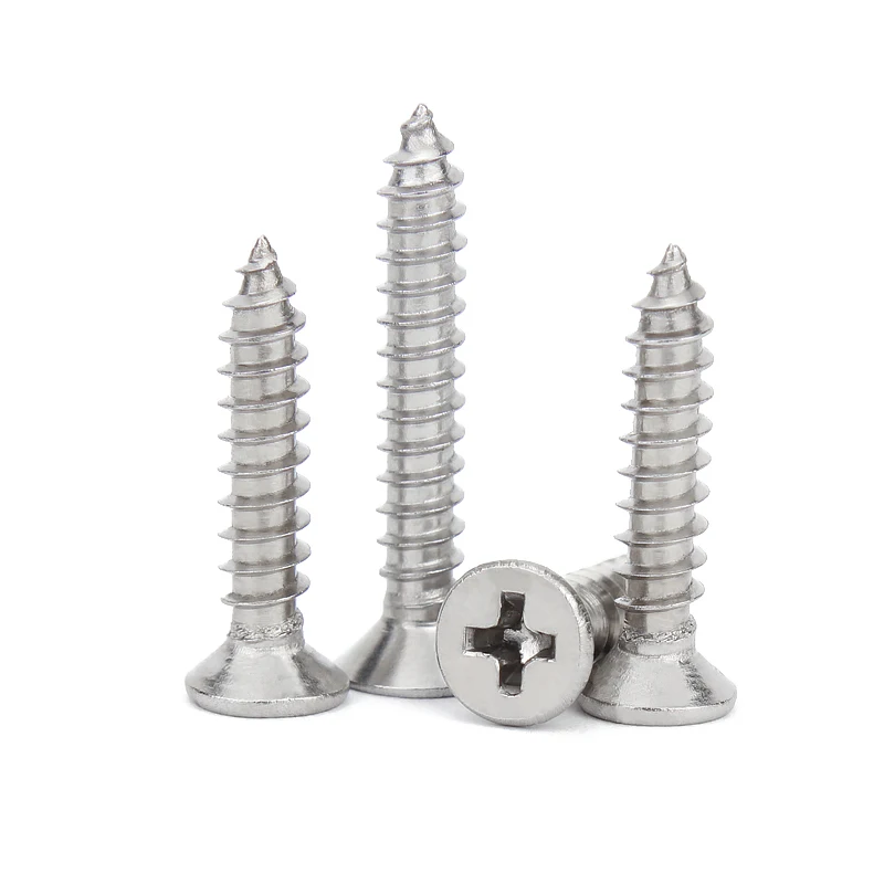 M2 M3 M4 M5 M6 Countersunk Head Phillips Self-tapping Screw 316 Stainless Steel Flat Head Cross Wood Screws Furniture