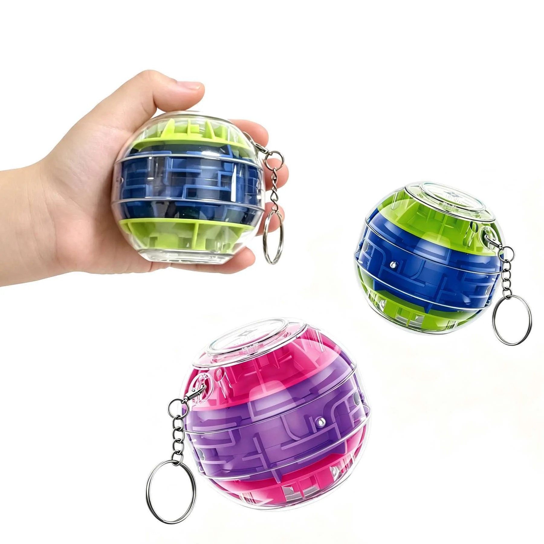 NEW Rotating 3D Maze Cube Ball Labyrinth Puzzle Brain Teaser For Adults & Kids Logical Thinking IQ Mind Challenge Gifts
