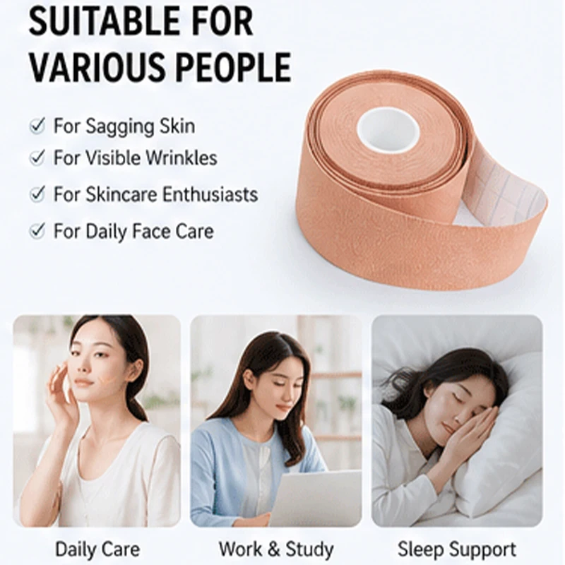 Facial Muscle Lifting Tape Anti-Wrinkle Face Lift Patch Elastic Kinesiology Tape for Jawline Firming Skin Tightening Beauty Care - view 4