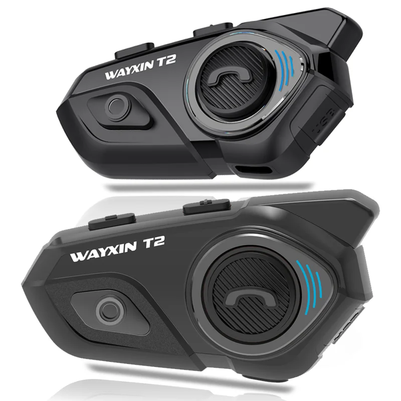 

WAYXIN T2 Motorcycle Helmet Headset Bluetooth Intercom For Motorbike Switch 4 Riders Communication BT5.4 Interphone Waterproof