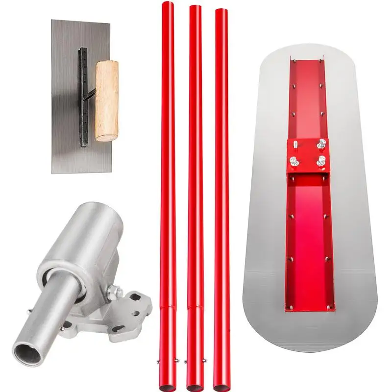Bull Float Concrete Float 1200x300 mm, Complete Concrete Tool Trowel Set, Handle Length 3 x 1.8 m, Smoothing Trowel, Steel, Adjustable Bottom, Construction Aid