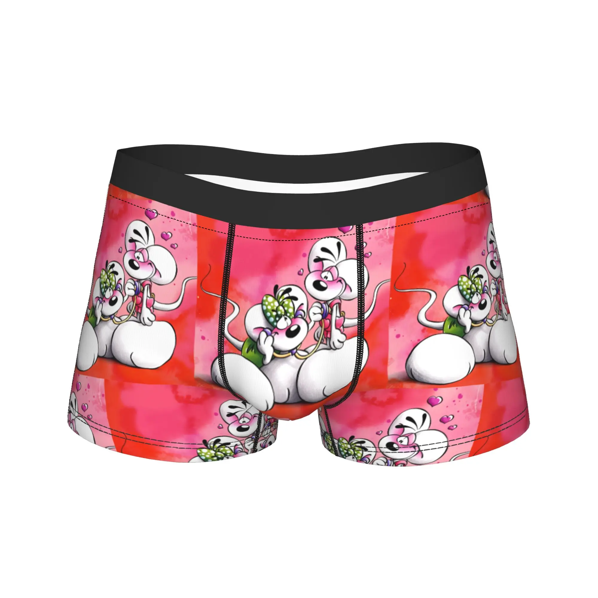 Diddl and Diddlina Love Heart Underwear  Men Shorts Briefs Comfortable Boxer Shorts Trenky Pattern Oversize Underpants