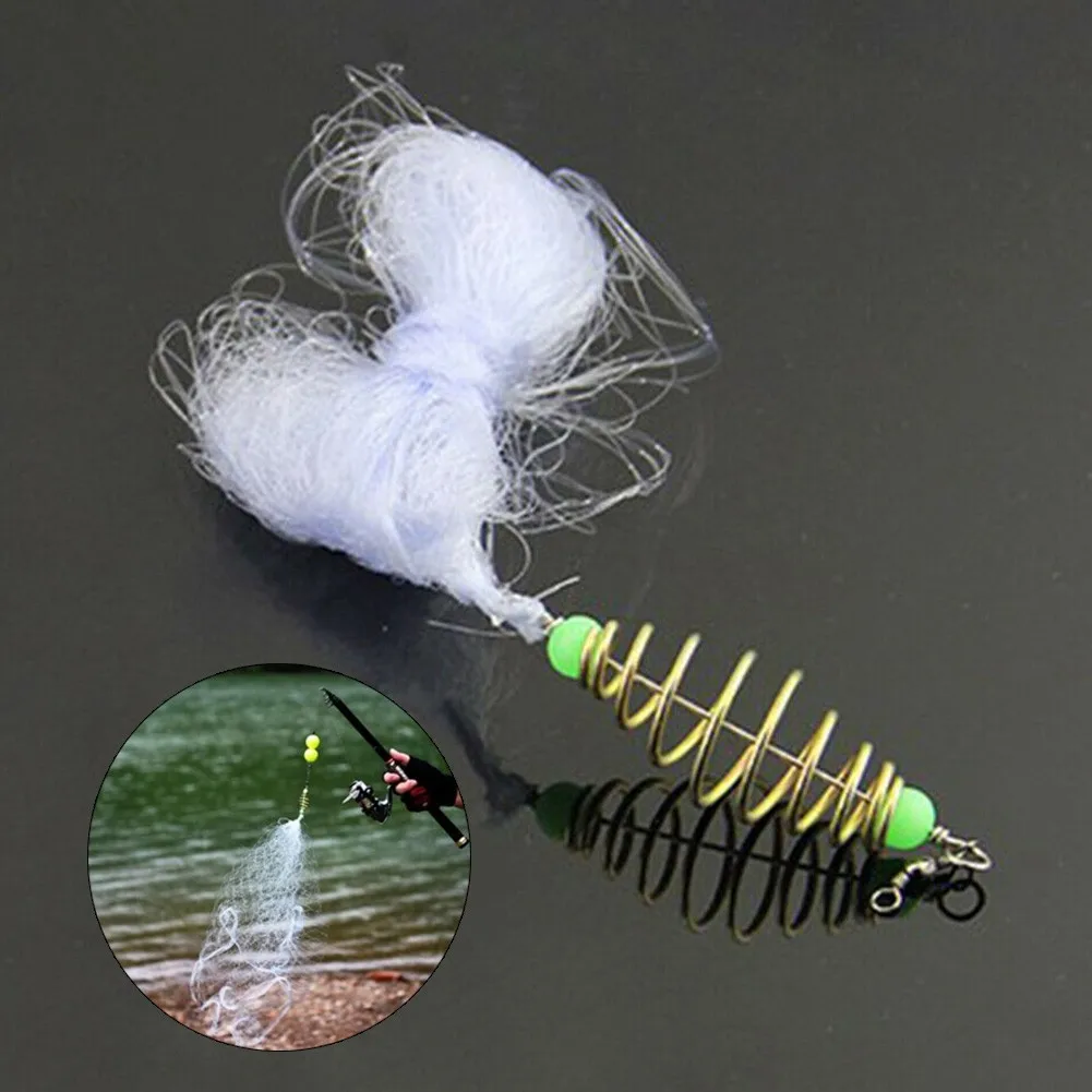 Portable Fishing Net with Luminous Beads Copper Spring Design for Efficient Use Perfect for Shoal Fishing and Outdoor Trips