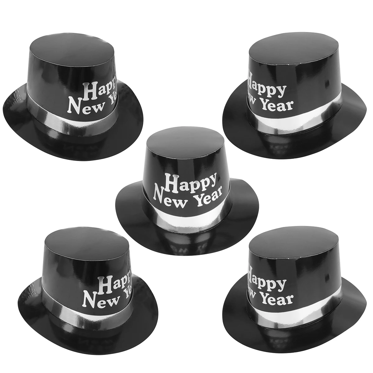 5pcs New Year Hats Birthday Party Photo Props White Kids Child Soft Comfortable Festive Accessory Holiday Tophat