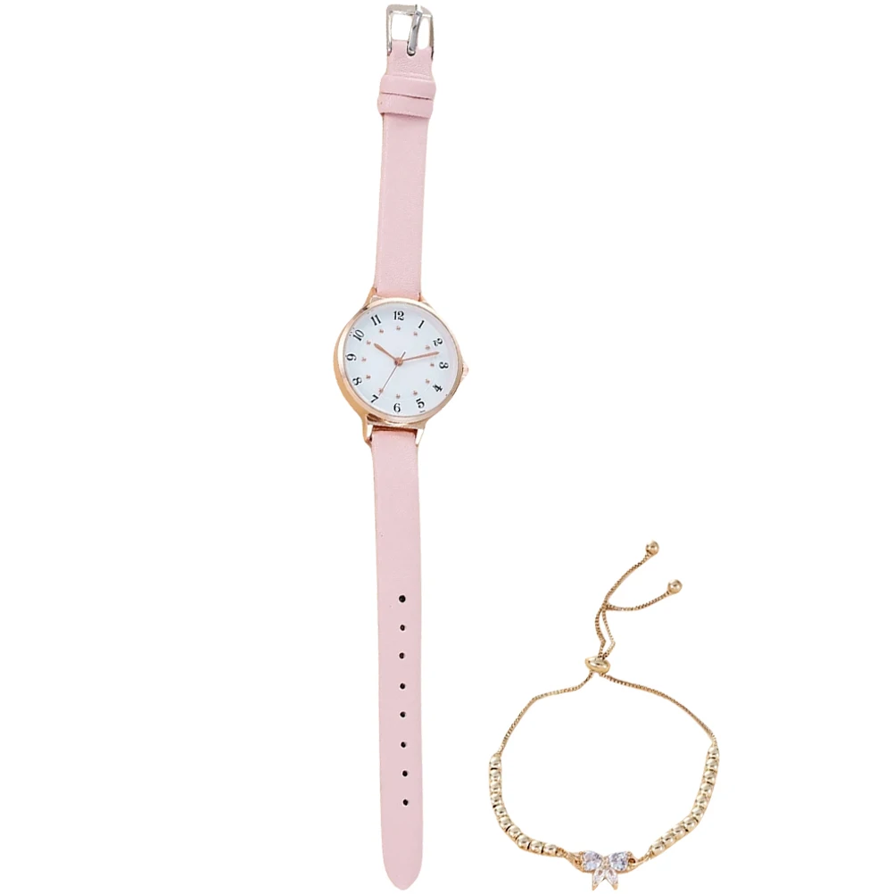 

1 Set Women Decorative Stylish Casual Female Bracelet Kit Fashionable Skin-Friendly Exquisite Wrist Watch Classic Leisure Women