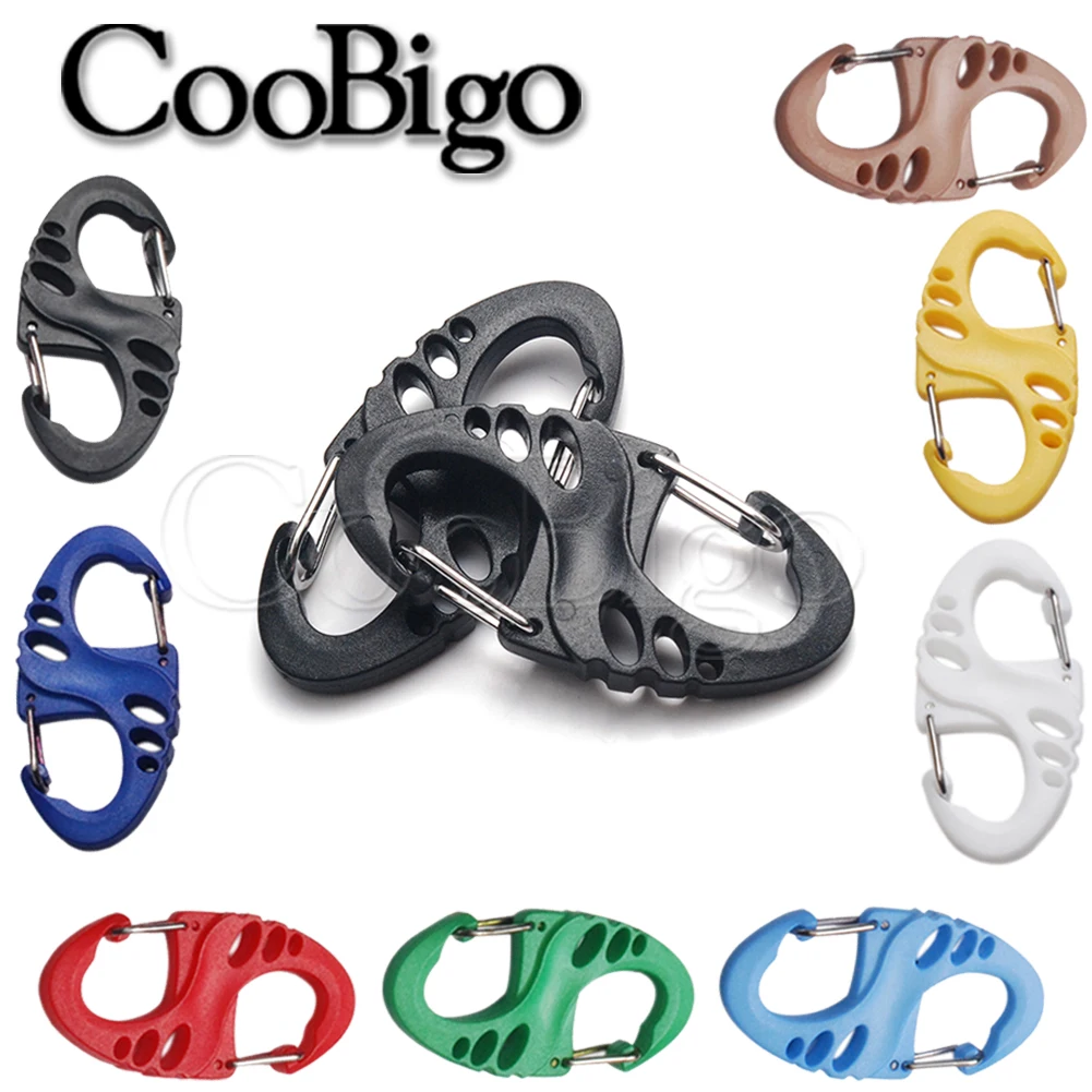 10pcs Spring Snap Hook S Carabiner Biners Buckle Keychain Clip Outdoor Backpack Camping Tent Paracord Lanyard  DIY Accessories