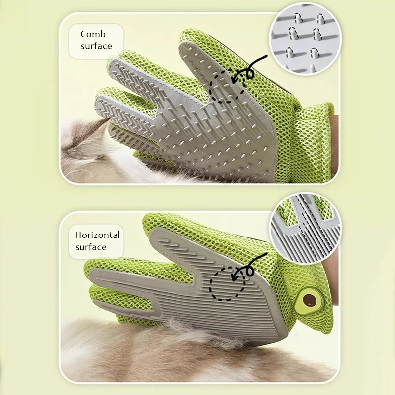 Pet Grooming Two-sided Gloves Cat Cleaning Bathing Massage Gloves Silicone Dog Hair Removal Adhesive Brush Comb