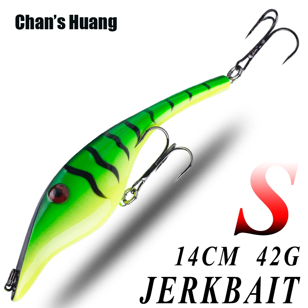 Chan's Huang 1PCS / LOT 14CM 42G / 5.51INCH 1.48OZ Sinking Jerkbait Fishing Lure Wobbler Artificial Hard Bait Pike Musky Tackle