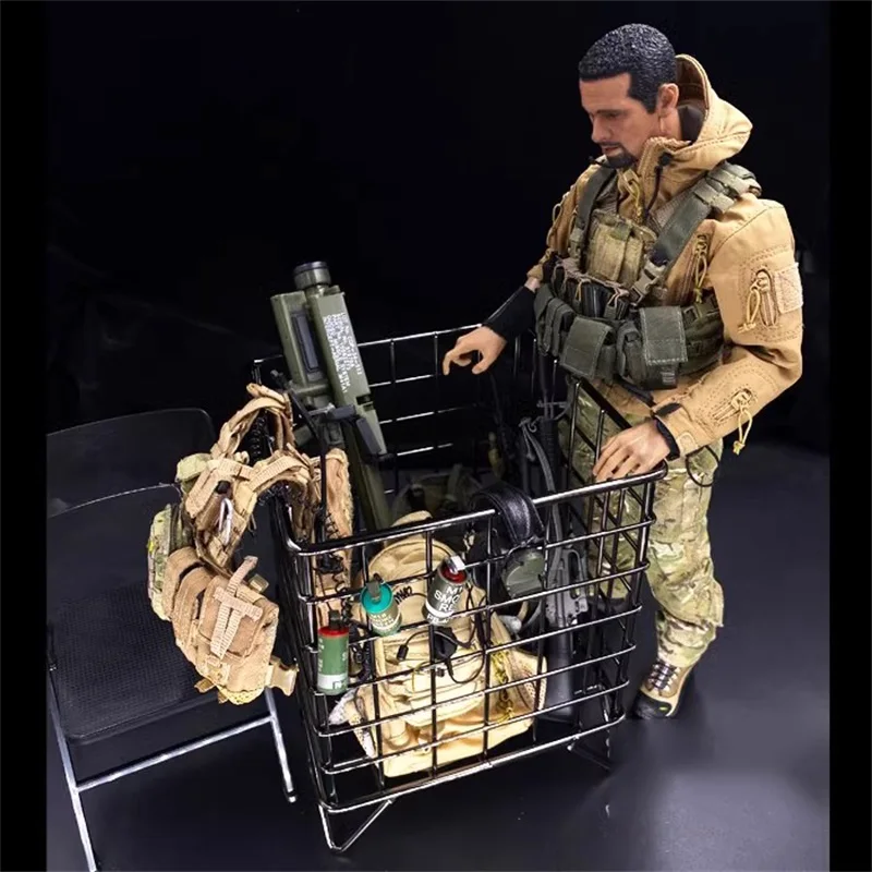 Tendência moderna US Army Weapon Equipment, Cabinet Frame Basket Model, Fit 12 ''Action Figure, 1:6 Soldado, Em estoque