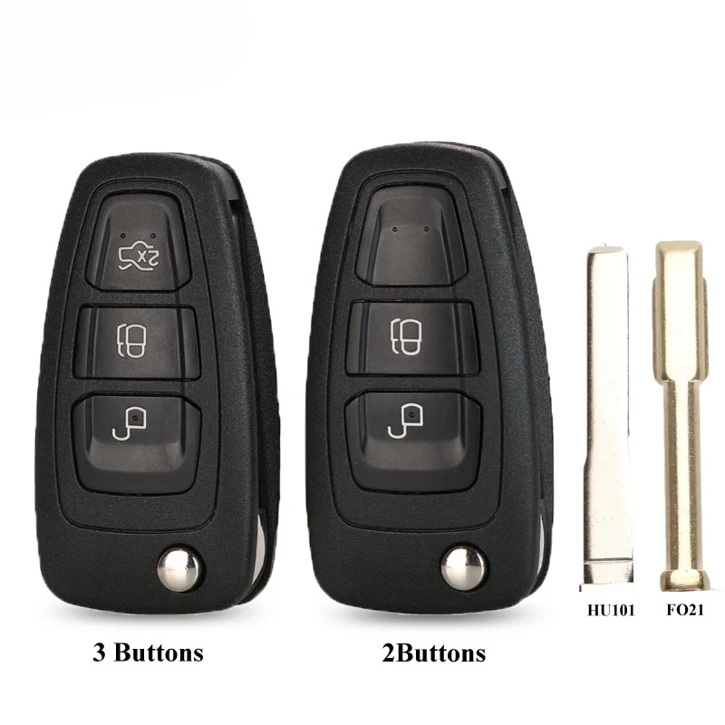 

10 шт. флип-чехол для дистанционного ключа с 2/3 кнопками для Ford Ranger Focus Fiesta Mondeo HU101/FO21, чехол для ключей с лезвием ключа