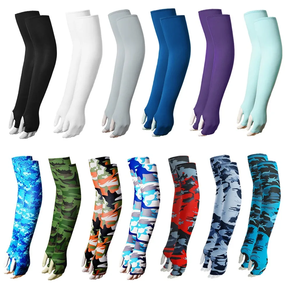 2Pcs Upgrade Sunscreen Cooling Arm Sleeves Cover Sports UV Sun Protection Men Outdoor Fishing Cycling