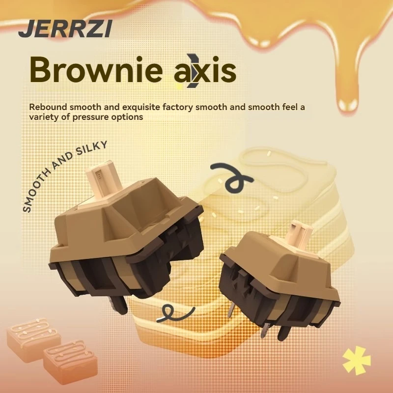 

Линейный переключатель JERRZI Brownies 37g45g, давление триггера, ход триггера 4 мм, индивидуальный вал для механического переключателя клавиатуры, аксессуары