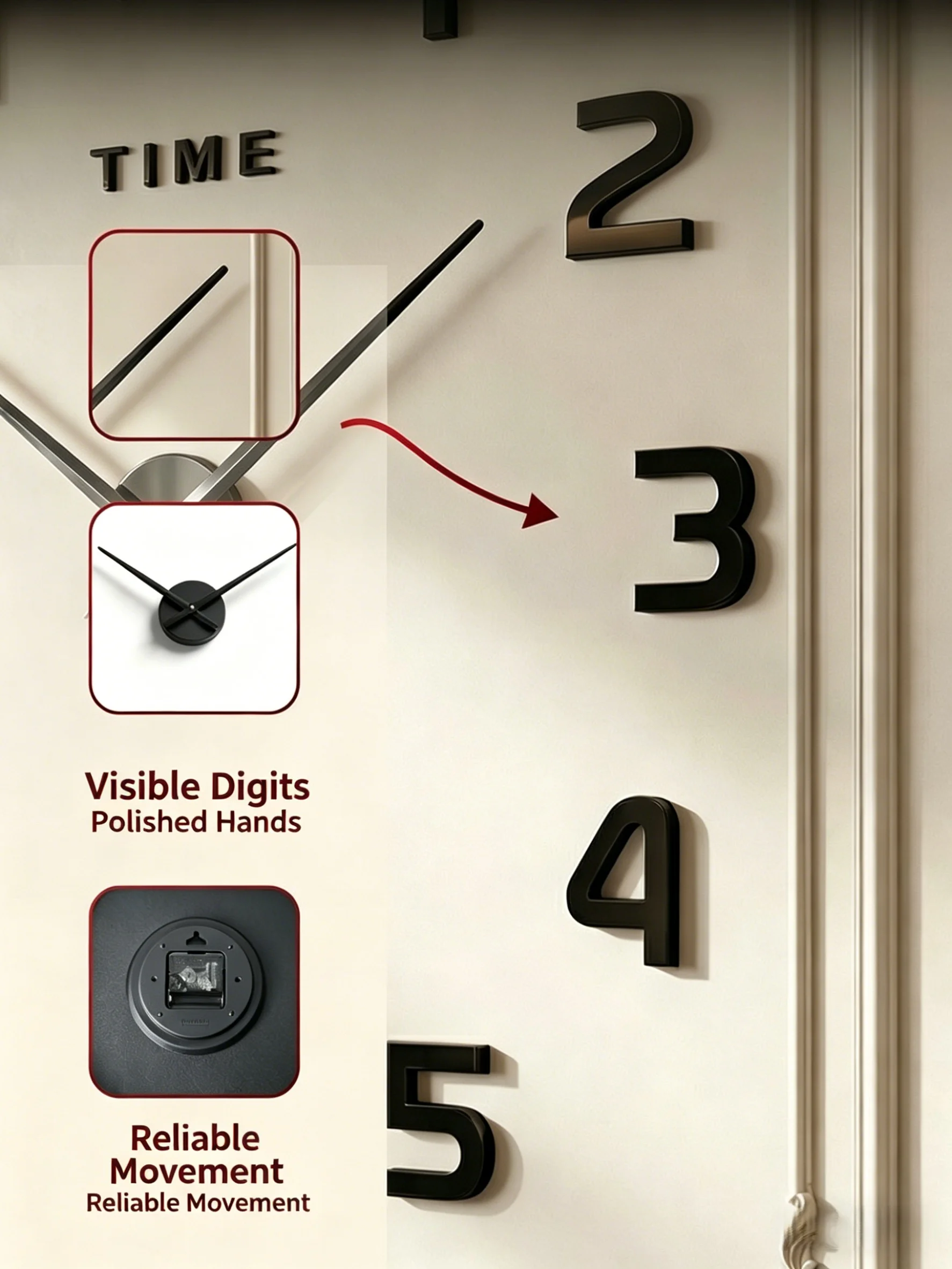 3D Luminous Large Wall Clock Modern Design DIY Digital Table Wall Clocks  Wall Clock Free Shiping Living Room Decorative Watch