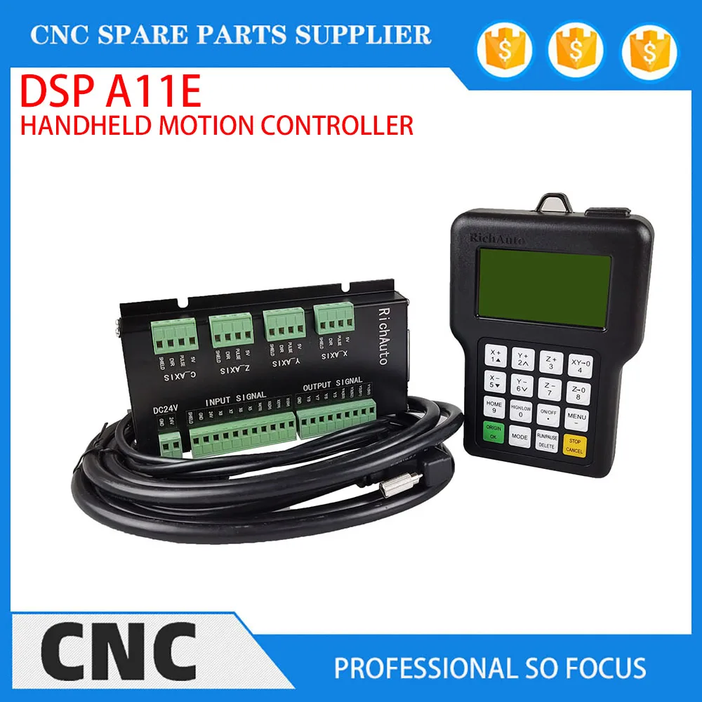 

RichAuto-DSP A11 CNC A11S A11E Motion Controller, 3 Axis Remote Control for CNC Engraving and Cutting, English Version