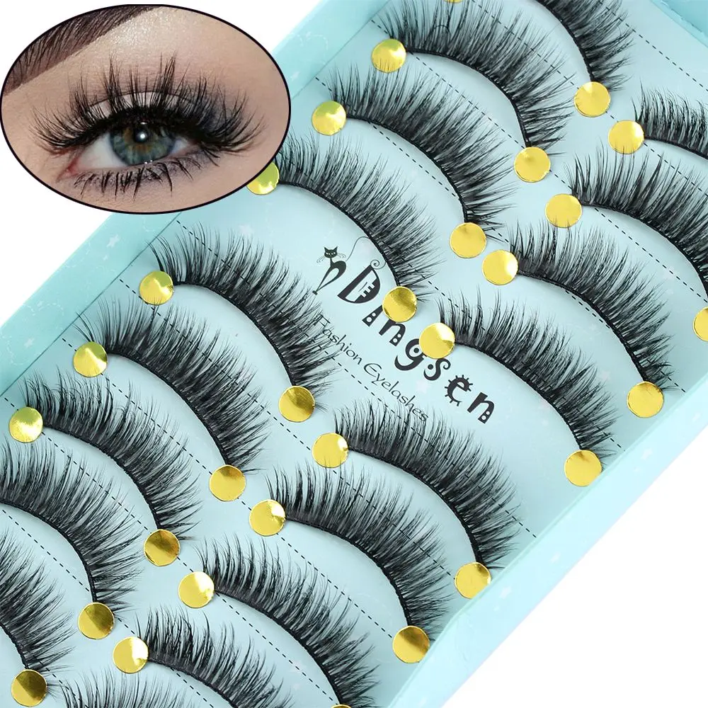 แต่งหน้าความงาม Fluffy Wispy Crisscross Natural Eyelashes เครื่องมือขยาย 3D Faux Mink ผมขนตาปลอมหนายาว
