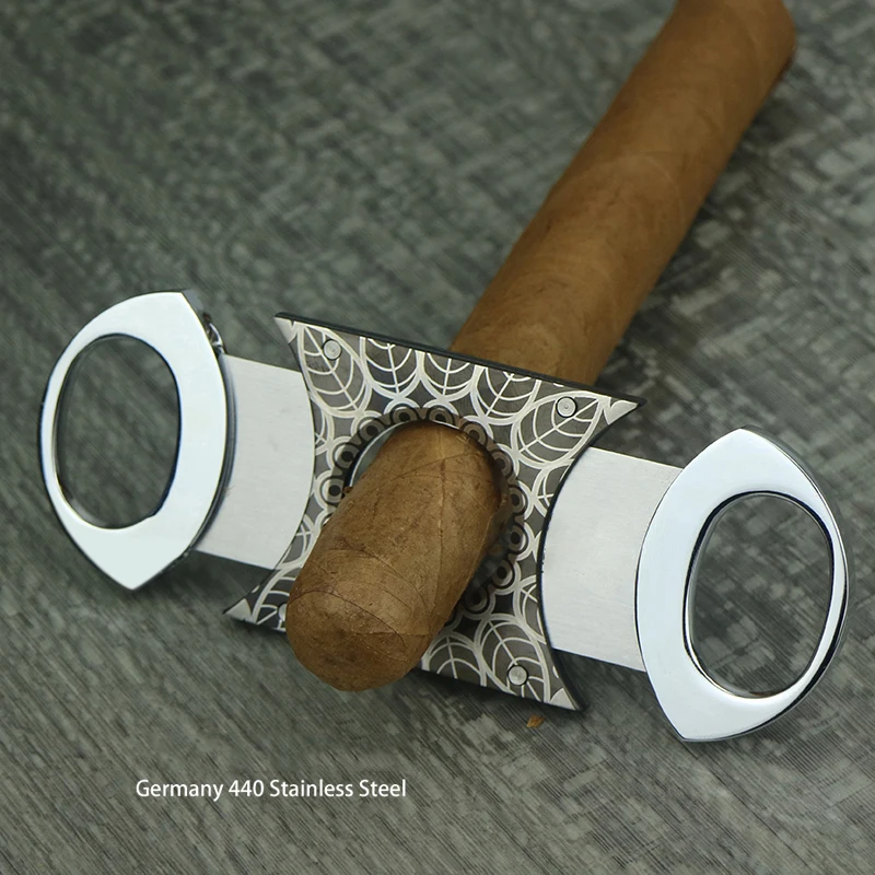 Stainless Steel Cigar Cutter 50th Anniversary Style Pocket Sharp Cuba Scissors Knife Double Blades Guillotine Cigar Accessories