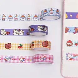 Nastro adesivo per ufficio cancelleria fai da te Cartoon Bear Bunny Tape Stickers diario decorativo forniture per Scrapbooking