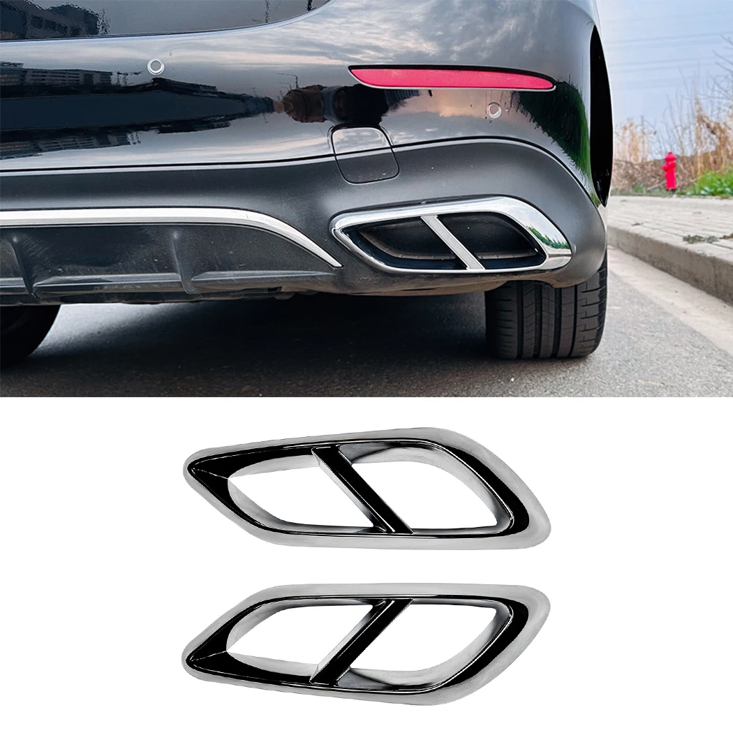 

For Mercedes-Benz E-Class W214 E260 300 AMG 2024+ ABS Car Tail Pipe Throat Muffler Exhaust Pipe Tail Cover Trim Car Styling