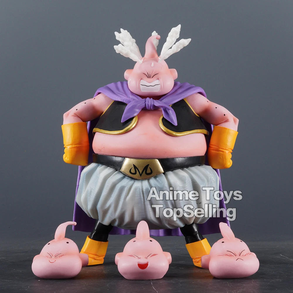 Figura de acción coleccionable de Bandai, figura de anime de 20 cm, personaje de “Dragon Ball Z”, Majin Buu/Evil Buu, modelo de PVC de 4 cabezas, juguete de regalo