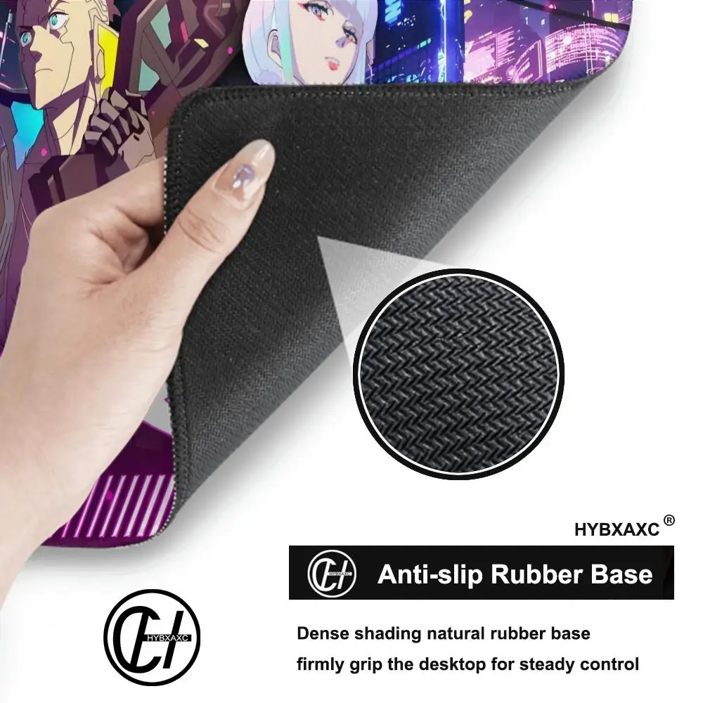 C-Cyberpunk Anime E-Edgerunners Podkładka pod mysz Duża podkładka pod mysz do gier dla graczy PC z klawiaturą