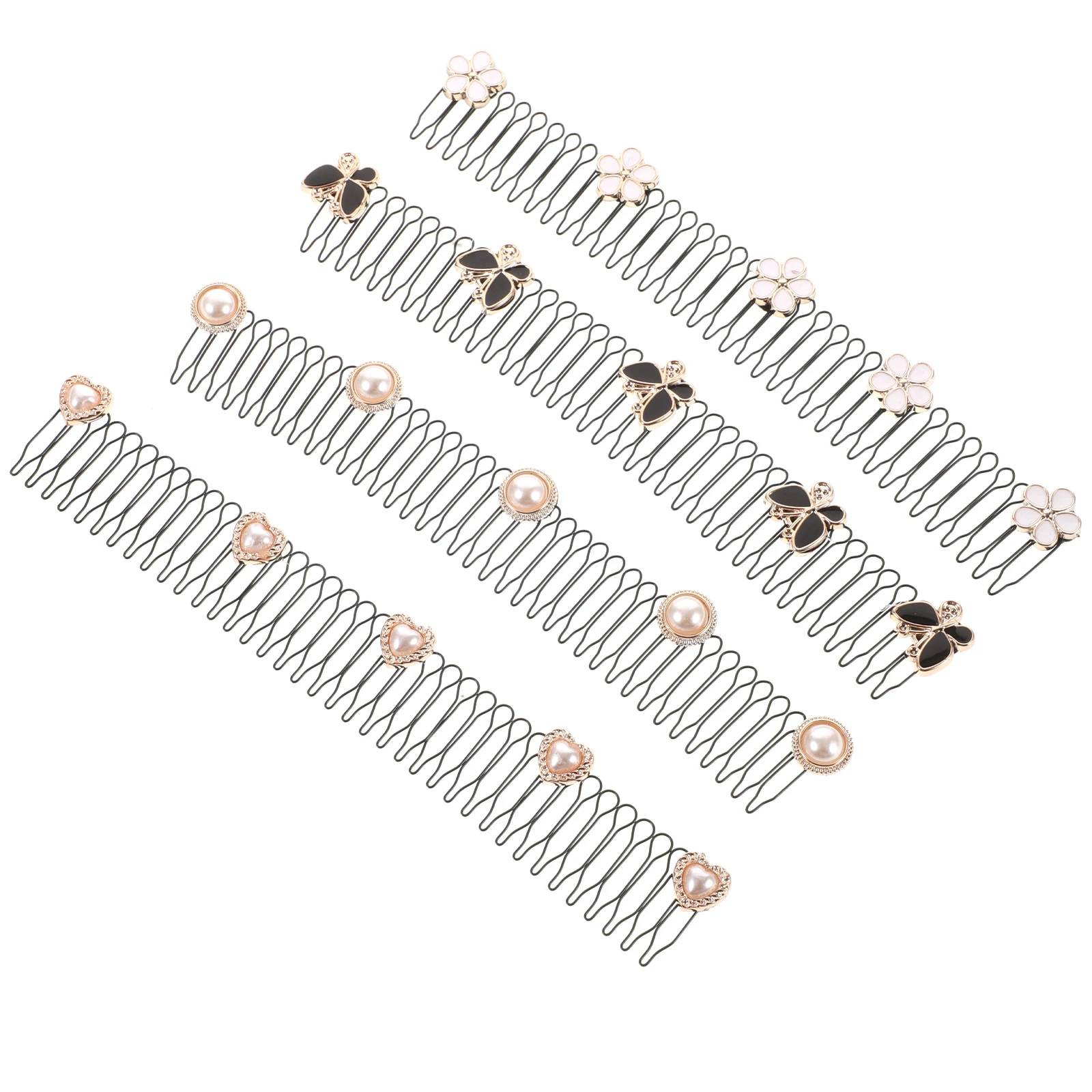 4 шт. U-образная невидимая фиксатор для волос, расческа, растягивающиеся невидимые заколки для волос с цветами, инструменты для укладки волос, аксессуары для волос