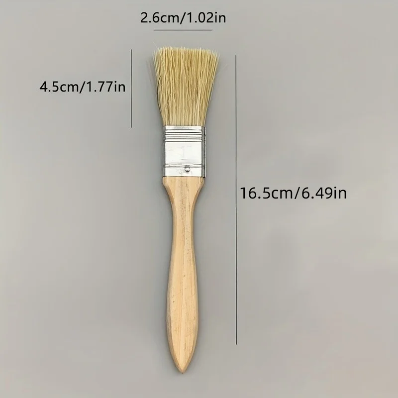 5 pig mane brushes, suitable for art, handicrafts, plastering, painting, glue application, wooden handles