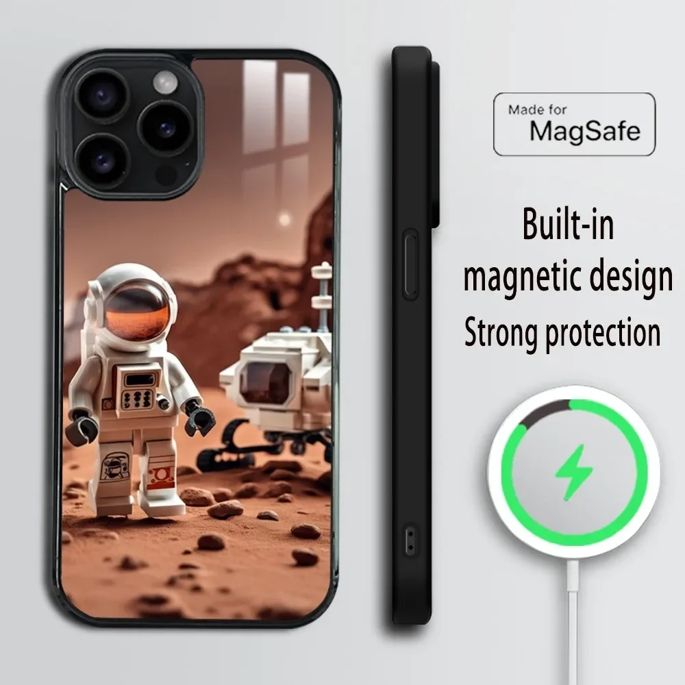 L-Lego robots movie Phone Case For iPhone 16 15 14 13 12 11 Pro Max Plus Mini Magsafe Mirror Wireless Magnetic Cover