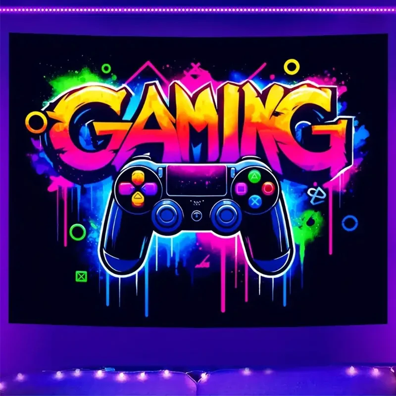 Room Decoration Items Gamer Tapestry Colorful Game Controller Wall Hanging For Bedroom Living Room Esports Dormitory Wall Art