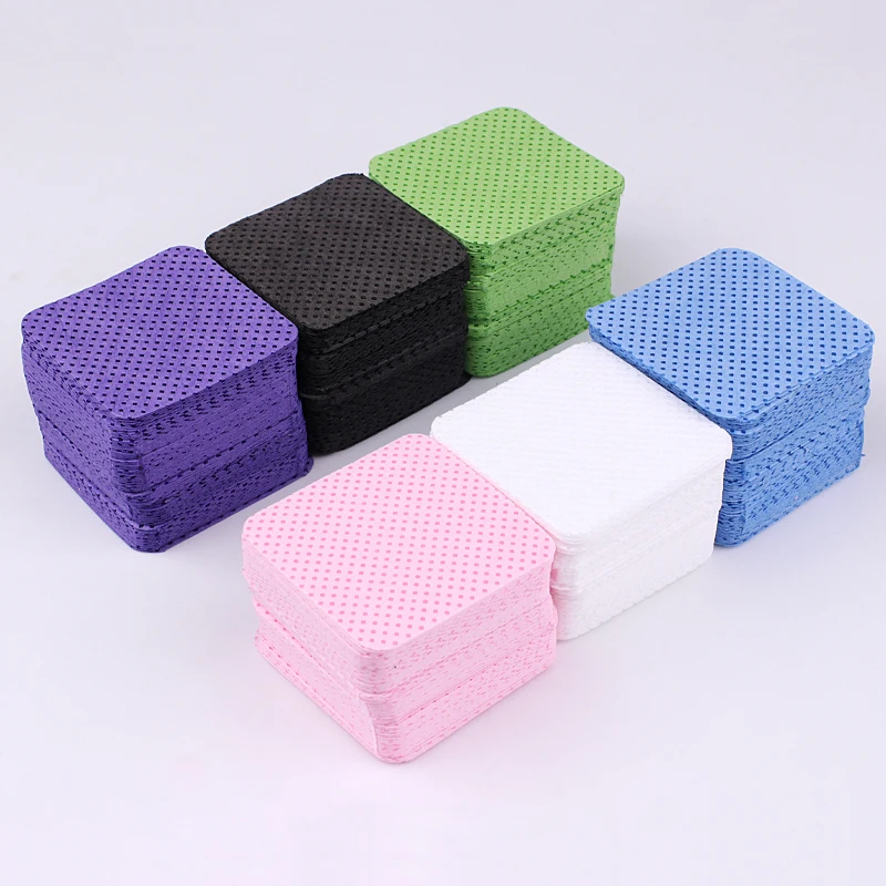 300Pcs Disposable Lint Free Nail Wipes Non-woven Nail Remover Pads Soft Absorbent Cotton Pads For Nail Polish Eyelash Glue Clean