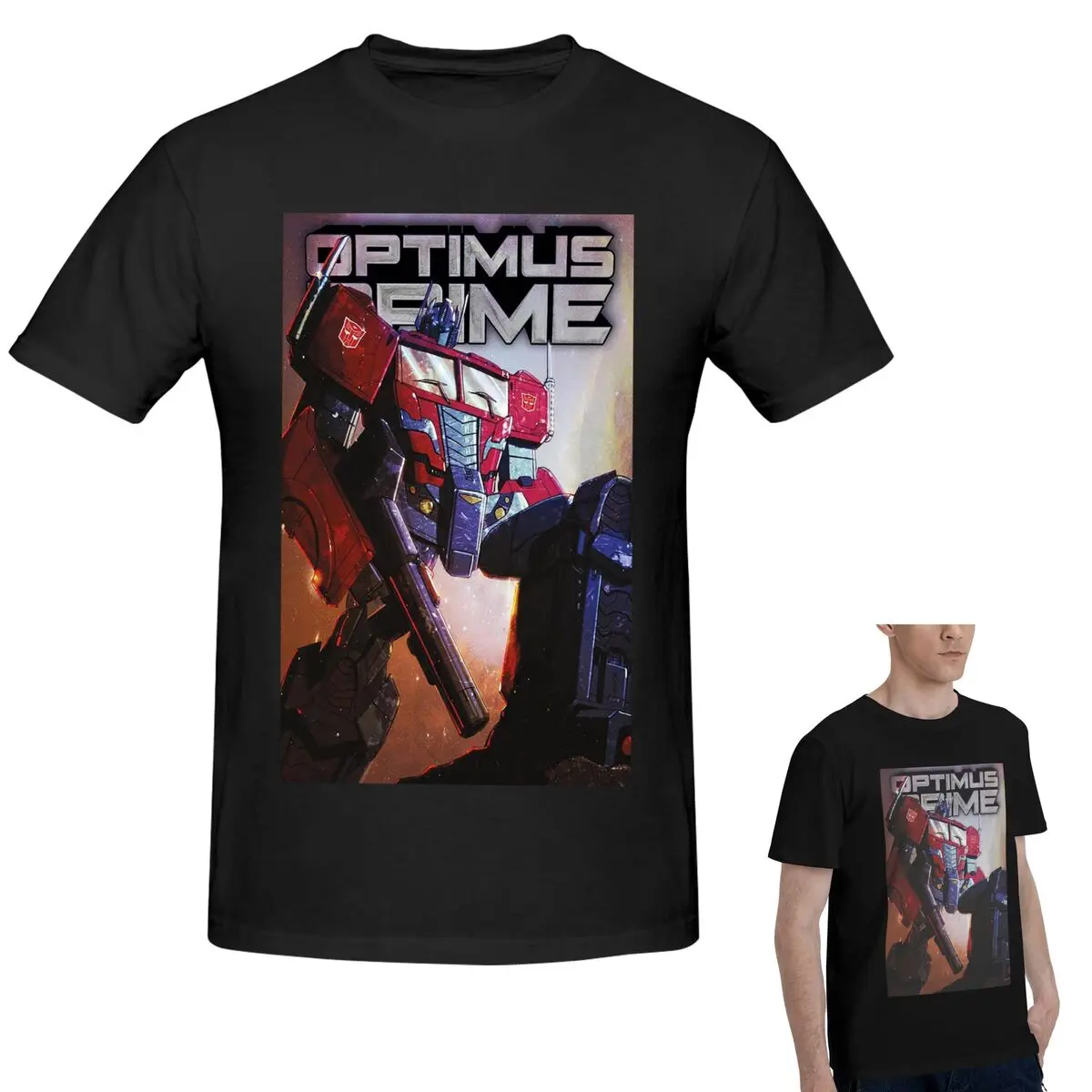 

Футболка Optimus Prime из 100% хлопка, мужская модная футболка большого размера, мужские летние рубашки с круглым вырезом, топы, S-6XL