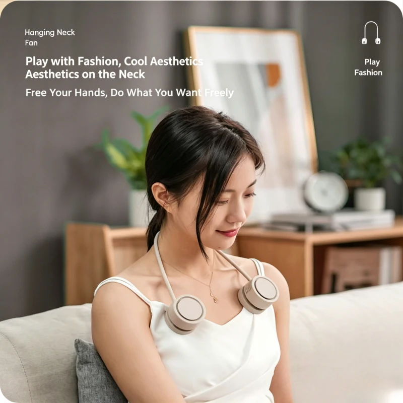 

Foldable Hanging Neck Fan with Aroma Box, Long Lasting USB Recharge Mini Portable Neck Fan, Compact Easy Storage Outdoor Summer