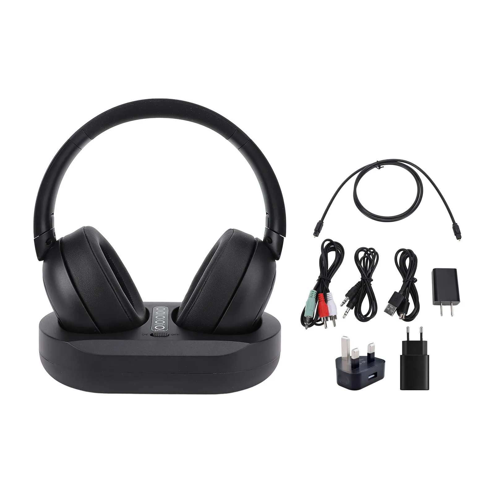 Casque TV sans fil pour regarder la télévision 2.4G Bluetooth 5.3 casque TV sans fil avec base de chargement pour personnes âgées Parents âgés