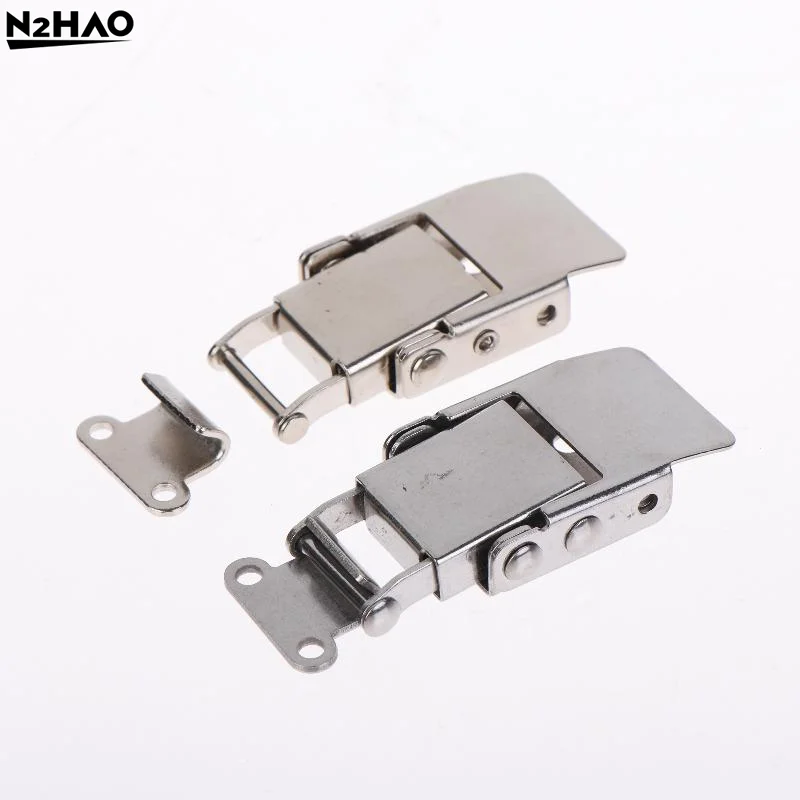 Metal Spring Toggle Latch Lock Jewelry Box Buckle Hasp Clasp With Screws Furniture Hardware For Wooden Suitcase, Tool Boxes