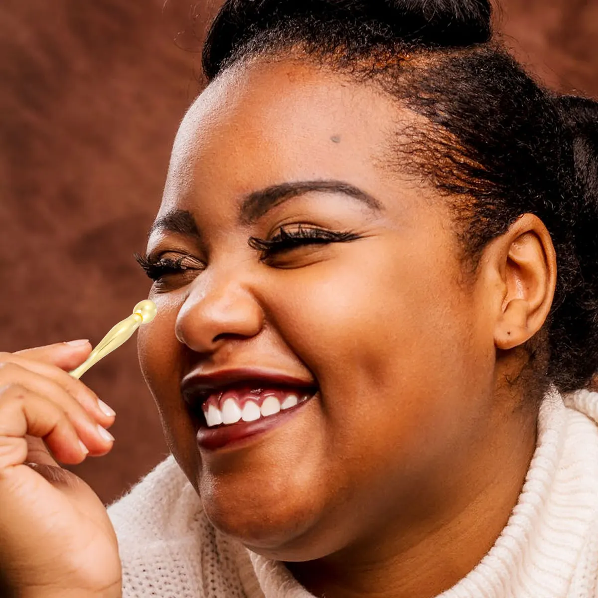 

2pcs Massage Stick Alloy Dual-End Portable Design For Eye Cream Absorption Edema Reduction Skin Care Tool Metal Mask Spoon