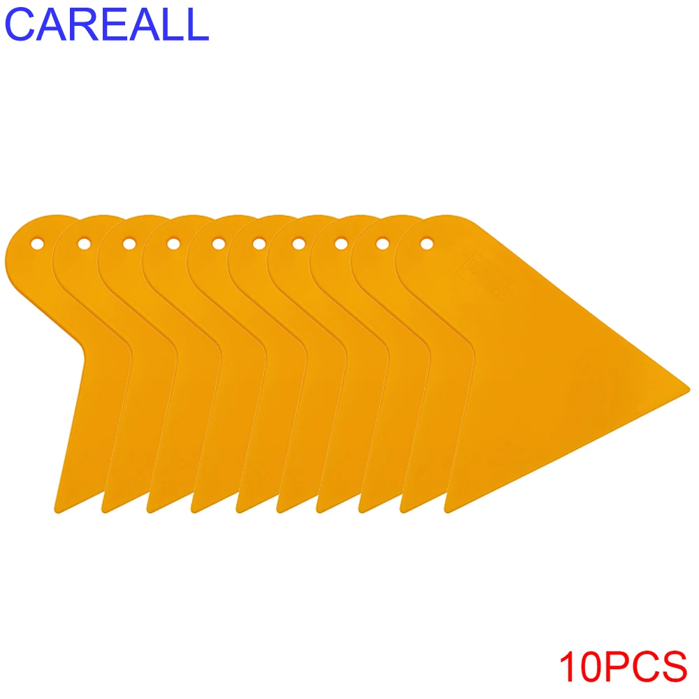 CAREALL 10Pcs Plastic Scraper Car Tools Window Tint Carbon Fiber Vinyl Wrap Squeegee Ice Glue Remove Wiper Wallpaper Applicator