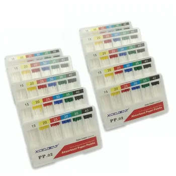 10 scatole/2000 pezzi punti di carta assorbente materiale dentale prodotti per dentisti 0,02 punti di carta dentale conico